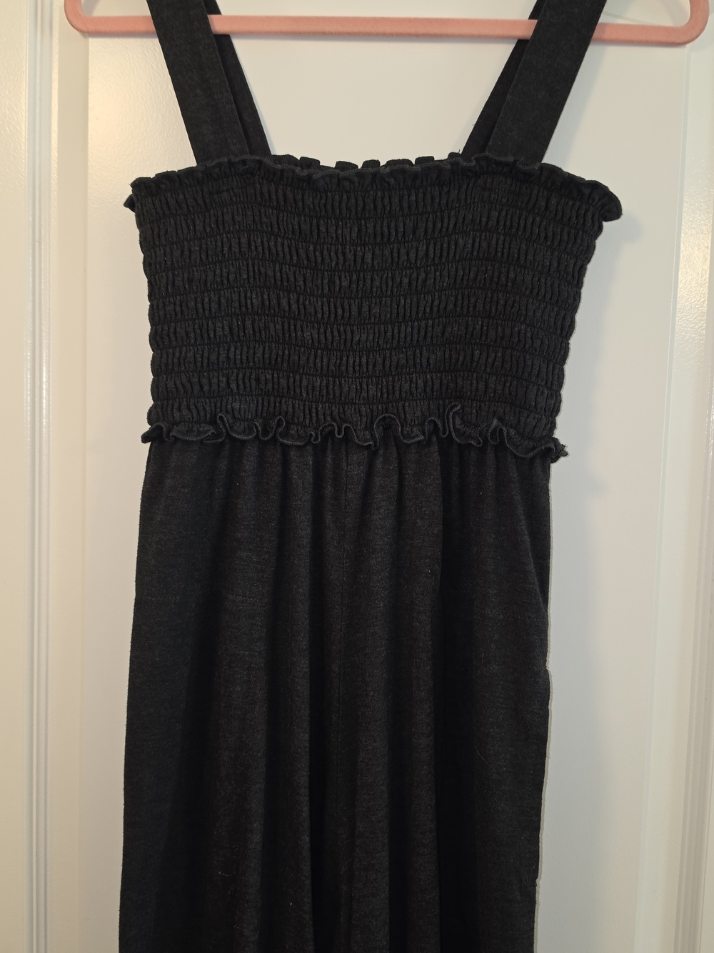 NATURAL LIFE Black Smocked Sundress Jumpsuit XS/S